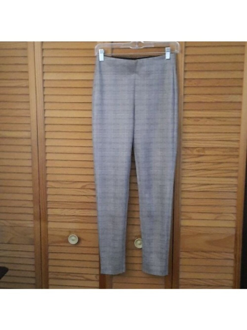 Zara Basic Brown Tan Plaid Print Soft Stretchy Dress Pant Leggings Size XS